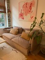 Licht Taupe Velvet Bank - 180cm, Ophalen, 150 tot 200 cm, Driepersoons, 75 tot 100 cm