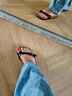 GRATIS VERZENDEN LUXE ZWARTE PIAZZA BIRKENSTOCK SLIPPERS 36, Slippers, Verzenden, Zwart, Zo goed als nieuw