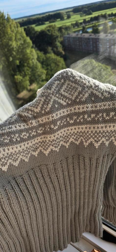 Handgebreide trui | 80% merinowol 20% katoen | maat S/M | li, Kleding | Dames, Truien en Vesten, Nieuw, Maat 36 (S), Grijs, Ophalen of Verzenden