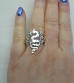 Zilveren unisex ring met draak maat 20,75 nr.613, Sieraden, Tassen en Uiterlijk, Ringen, 20 of groter, Verzenden, Zo goed als nieuw
