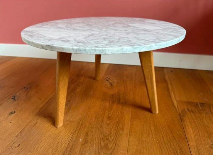 Zuiver bijzettafel, Huis en Inrichting, Tafels | Bijzettafels, Zo goed als nieuw, Rond, Minder dan 45 cm, Minder dan 55 cm, Overige materialen