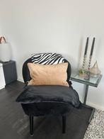 4 Zwarte Velours Kuipstoeltjes - Zeer Goede Staat, Ophalen, Zwart, Zo goed als nieuw, Vier