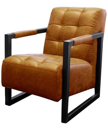 Fauteuil Salina Missouri cognac lederlook.476 beschikbaar voor biedingen