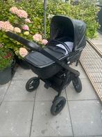 Dubatti zwart leren kinderwagen, Kinderen en Baby's, Kinderwagens en Combinaties, Gebruikt, Verstelbare duwstang, Combiwagen, Ophalen