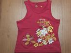Leuke fuchsiaroze top met opdruk van bloemen in geel wit 116, Ophalen of Verzenden, Gebruikt, Meisje, Shirt of Longsleeve