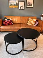 Ronde salontafel, bijzetteafel, zwart, set van 2, Ophalen, Gebruikt, 50 tot 100 cm, Rond