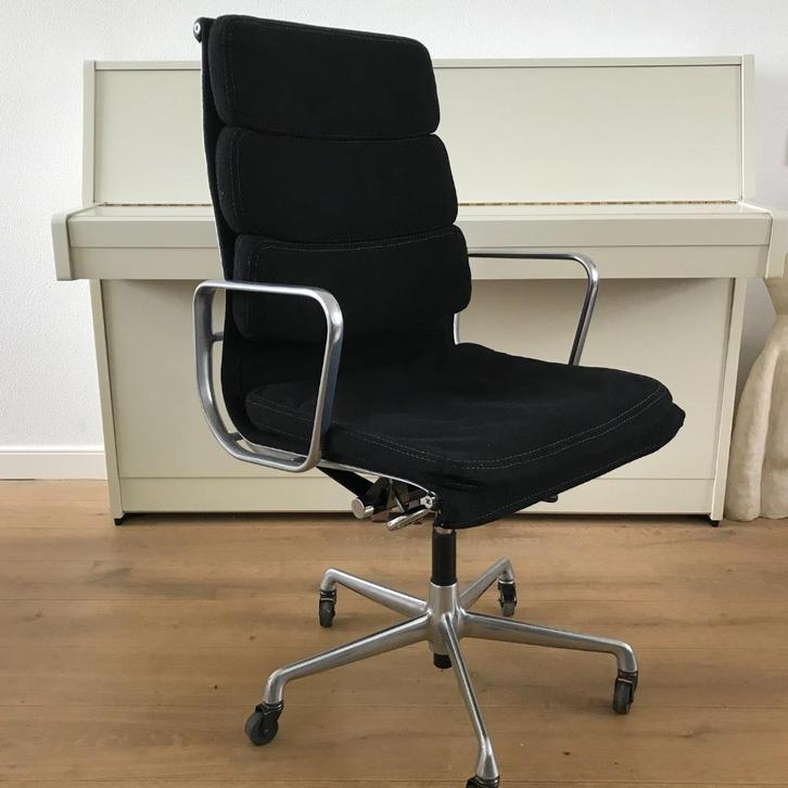 Vintage Herman Miller Eames bureaustoel EA 219 zwart, Huis en Inrichting, Bureaustoelen, Gebruikt, Zwart, Ophalen
