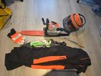 Stihl Set: Kettingzaag, Bescherming, Kleding & Meer!, Ophalen of Verzenden, Gebruikt, Benzine, Stihl