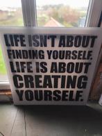 Schilderij met tekst op ijzeren frame, Ophalen of Verzenden