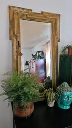 Grote klassieke spiegel vintage boho stijl geel groen, Huis en Inrichting, Woonaccessoires | Spiegels, Ophalen, 100 tot 150 cm