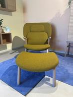 Fauteuil hocker Cosh Bolia wol mosterd curry houten poot, Huis en Inrichting, Fauteuils, Ophalen, Hout, Nieuw, 75 tot 100 cm