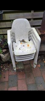 Kuip tuinstoelen met armleuning wit, Tuin en Terras, Tuinstoelen, Ophalen, Gebruikt, Kunststof