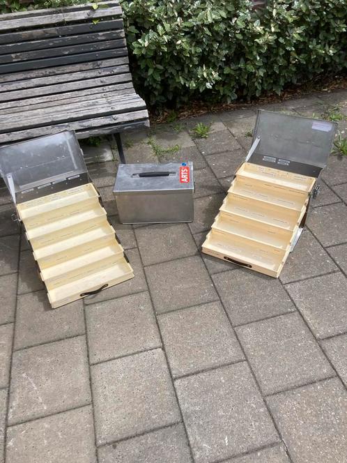 Vintage Viskoffer met Lades en Metalen Box, Antiek en Kunst, Antiek | Kantoor en Zakelijk, Ophalen