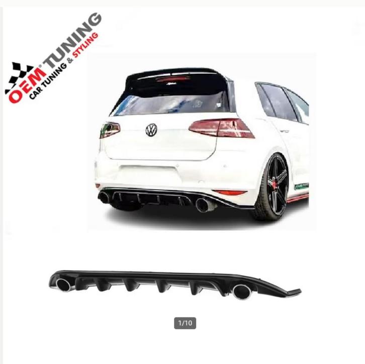 Golf 7 GTI TCR-Look Diffuser | 2012- 2017 | Hoogglans zwart, Auto diversen, Tuning en Styling, Ophalen of Verzenden