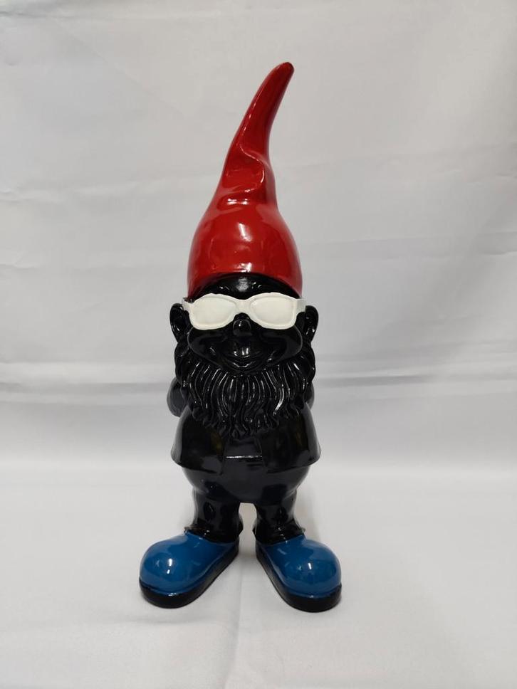 Kabouter, zwart met rood wit blauw. Nederland tuinkabouter., Verzamelen, Beelden en Beeldjes, Nieuw, Laaf, Ophalen of Verzenden