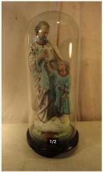 Prachtig Beeld 'Jozef en Jezus' in Glazen Stolp - 54cm, Antiek en Kunst, Ophalen of Verzenden