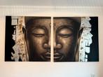 Luik Schilderij Buddha 100x100 (2x), Ophalen of Verzenden