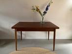 Midcentury vintage Deens design teak eettafel uitschuifbaar, Ophalen, 200 cm of meer, 50 tot 100 cm, Vijf personen of meer