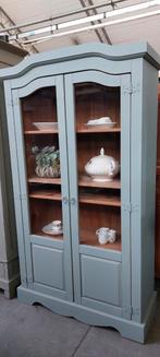 Brocante vitrinekast, Huis en Inrichting, Kasten | Vitrinekasten, Ophalen, 50 tot 100 cm, Zo goed als nieuw, 150 tot 200 cm