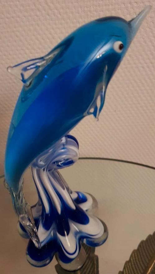 Beeld dolfijn sculptuur murano mondgeblazen glas gaaf uniek, Antiek en Kunst, Kunst | Beelden en Houtsnijwerken, Ophalen of Verzenden