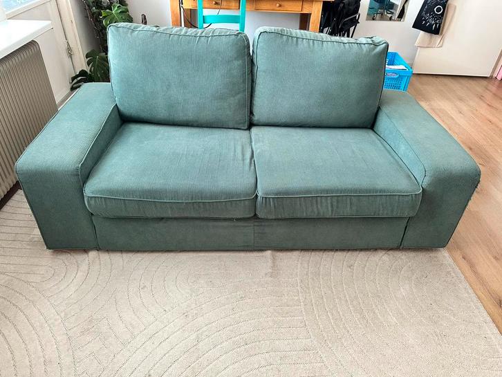 Ikea KIVIK 2-zitsbank, turkoois, Huis en Inrichting, Banken | Bankstellen, Gebruikt, Rechte bank, Tweepersoons, 150 tot 200 cm