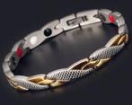 Magnetische stalen armband tegen vermoeidheid, Sieraden, Tassen en Uiterlijk, Armbanden, Ophalen of Verzenden, Nieuw, Zilver, Staal