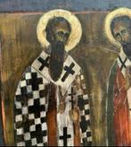 Antieke Russische icoon 'twee Heilige “, Antiek en Kunst, Antiek | Religie, Ophalen of Verzenden
