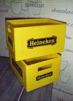 Heineken kratjes voor cd's geel 2 stuks, Verzamelen, Biermerken, Ophalen of Verzenden, Gebruikt, Overige typen, Heineken