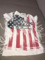 Salty dog 140 shirt longsleeve wit witte sliertjes, Gebruikt, Shirt of Longsleeve, Salty Dog, Verzenden