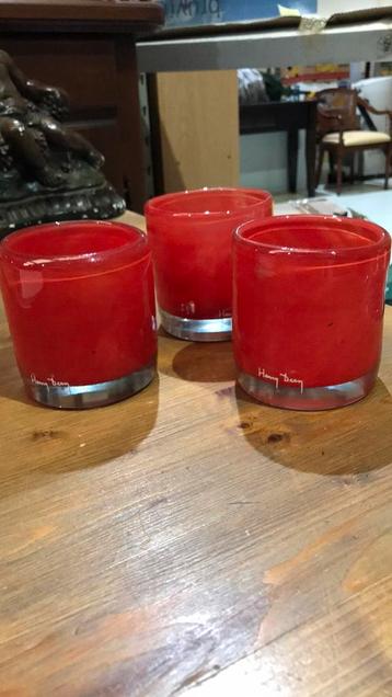 3 waxinelichtjes van Henry Dean.  beschikbaar voor biedingen