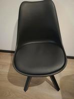 4 Zwarte Eetkamerstoelen Kunststof/Kunstleer, Huis en Inrichting, Stoelen, Ophalen, Zwart, Kunststof