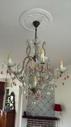 Elegante kroonluchter met glazen details, Ophalen, Zo goed als nieuw, Glas