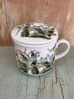 Theekop met zeefje. Tropisch motief. Vogels / papegaai., Huis en Inrichting, Keuken | Servies, Ophalen, Overige typen, Zo goed als nieuw