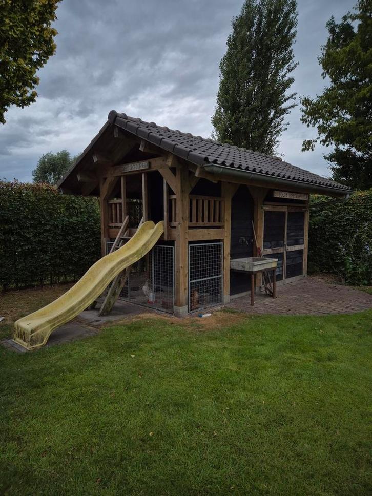 Tuinhuis met Kippenhok & Speeltoestel, Tuin en Terras, Tuinhuizen, Zo goed als nieuw, Tuinhuis, Hout, 500 cm of meer, 200 tot 400 cm