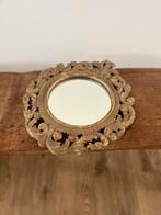 Sia barok houten spiegel goudkleurig houtlook vintage look, Huis en Inrichting, Minder dan 50 cm, Ophalen of Verzenden, Zo goed als nieuw
