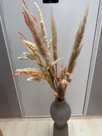 Taupe vaas met droogbloemen, Ophalen, Overige materialen, Gebruikt, Overige kleuren