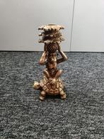 Kandelaar aap schildpad goud., Ophalen of Verzenden, Gebruikt, Minder dan 25 cm
