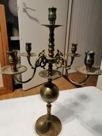 Mooie Oud Hollandse kandelaar, 5-arms, met zg. 'heksenbal'., Ophalen of Verzenden, Koper of Brons