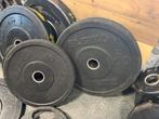 Eleiko olympische halter schijven 1 x 5 en 1 x 10 kg, Gebruikt, Ophalen of Verzenden, Eleiko, Halterschijven