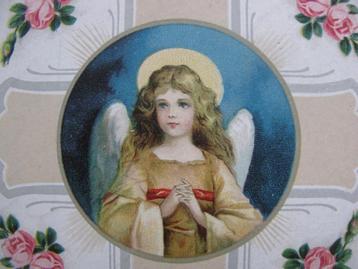 Antieke Kaart uit 1918 - Engel / Kruis / Rozen beschikbaar voor biedingen