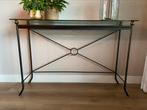 Sitetable metaal met glazen blad, Ophalen, Gebruikt, 100 tot 150 cm, Glas