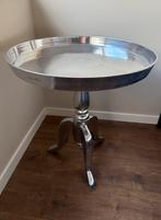 Bijzettafel Riviera Maison rond alumimium zilverkleur, Huis en Inrichting, Tafels | Bijzettafels, Ophalen, Gebruikt, Metaal of Aluminium