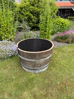 Halve whiskyvaten wijnvaten eiken plantenbak mini vijver, Tuin en Terras, Bloembakken en Plantenbakken, Ophalen, Minder dan 60 cm