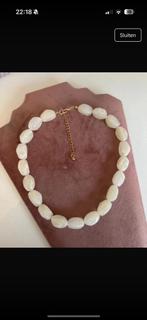 Witte Kralen Ketting, Kunststof, Verstelbaar, Wit, Nieuw