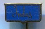 INDUS blauw op koper horloges speldje ( W_129 ), Verzenden, Zo goed als nieuw, Merk, Speldje of Pin