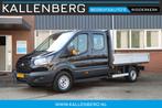 Ford Transit 350 2.0 TDCI L3H1 DC 6 pers / Pick UP / Open la, Auto's, 4 cilinders, 2800 kg, Zwart, Origineel Nederlands