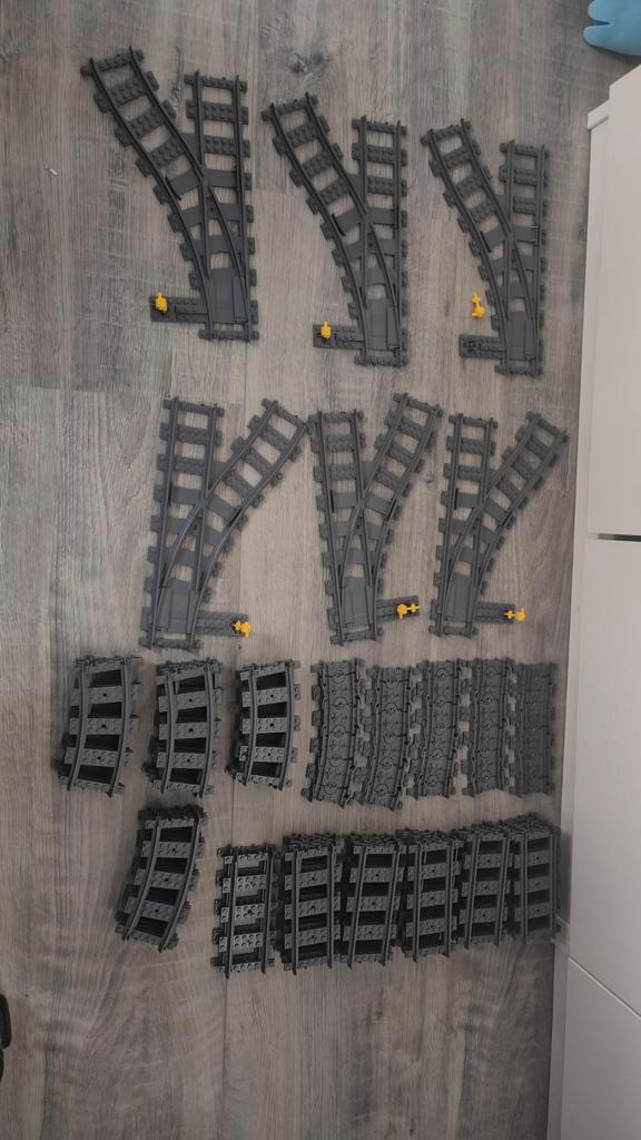 Lego City Rails - 6 wissels - flex, recht en bocht, Kinderen en Baby's, Speelgoed | Duplo en Lego, Gebruikt, Lego, Losse stenen