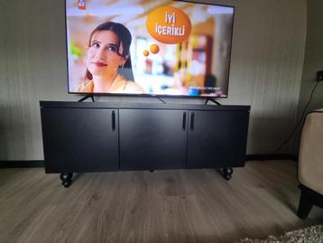 Tv kast / televisiemeubel zwart hout