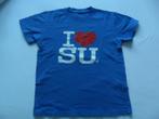 * Z.g.a.n. Blauw shirt met tekst I love SU maat 140 *, Kinderen en Baby's, Jongen of Meisje, I love SU, Ophalen of Verzenden, Zo goed als nieuw