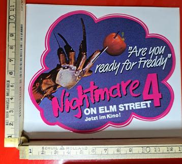 Vintage Duitse sticker Nightmare on Elmstreet 4 Freddy 